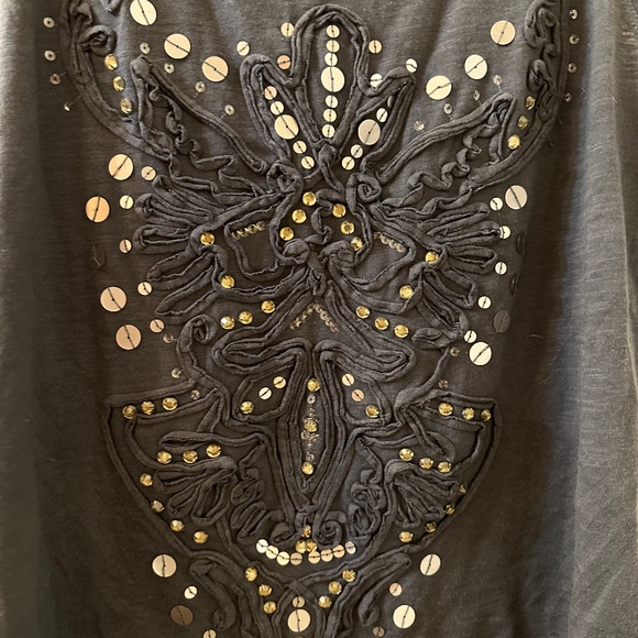 Cynthia Rowley Grey Tank Top with Scroll Design SIZE: M - Picture 2 of 5